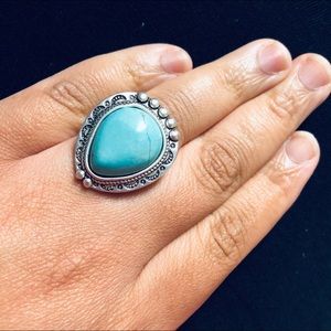 Southwestern Turquoise Statement Ring Adjustable